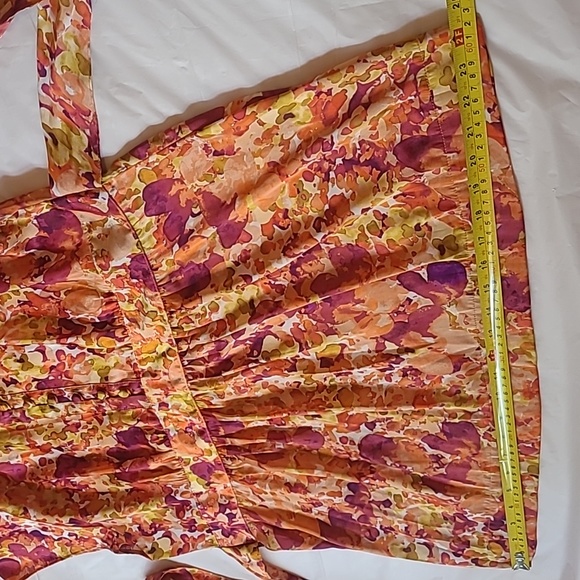 [EUC] Apt. 9 Blouse, Autumn Watercolors - Silky, Beautiful Top w/ Ruffles -Large - Picture 10 of 16